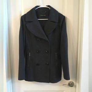 Black Rivet Woman’s Wool Blend Peacoat Charcoal Gray Sz.L -NEW